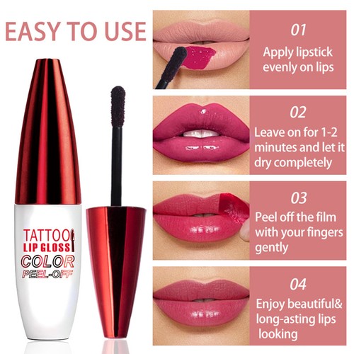 10g Tear Off Lip Stain Lip Glaze Finish Base Color Tinted Hot Peel-off Sale - Picture 8 of 16