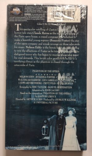 Phantom of the Opera VHS Video Tape FACTORY SEALED MCA Watermarks Store Sticker - Foto 2 di 7
