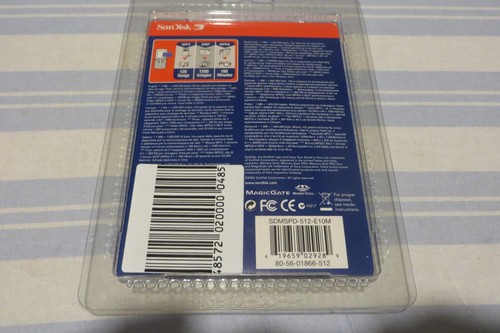 SANDISK MEMORY STICK PRO DUO - 512 MB SEALED NEW - WITH ADAPTOR - Picture 2 of 3