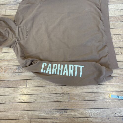 Carhartt Rain Defender Loose Fit Midweight Sweatshirt Hoodie Mens XXL Tall BROWN - Picture 12 of 12
