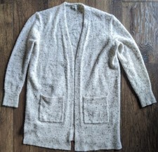 Madewell Donegal Kent Speckled Gray Long Cardigan Wool Sweater Open Pockets XXS