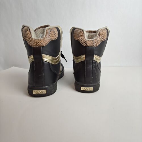 Sneakers alte COOGI Australia US 7 basket nero oro scarpe in pelle indossate - Foto 4 di 14