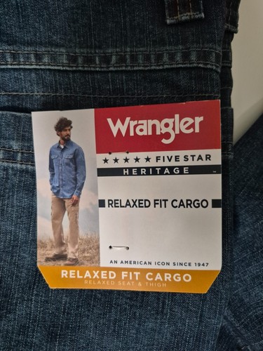Jean cargo Wrangler Denim calce relajado para hombre 6 bolsillos - 1070LGWDS - Imagen 5 de 7