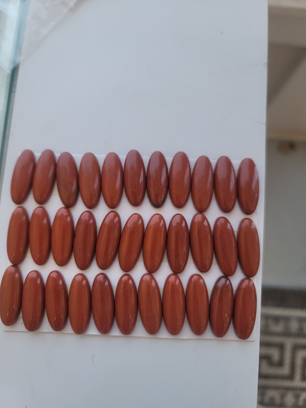 Fine Parcel Clean Red Jasper Cabochons 26 x 10 x 5 MM 10 pc NMATH