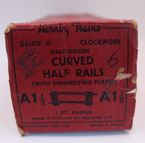 HORNBY CLOCKWORK O Gauge Track 6 x Curved Half Rails 1ft Radius Red Box - Picture 3 of 3