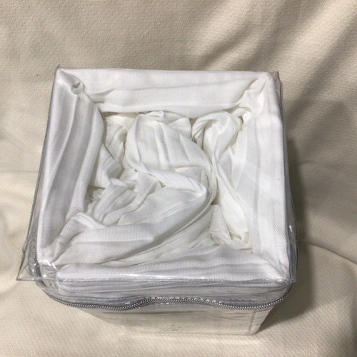 DKNY Donna Karan City Plissee ZWILLINGS-Bettdecke & EIN STANDARD Kissenbezug WEISS SET  - Bild 4 von 5