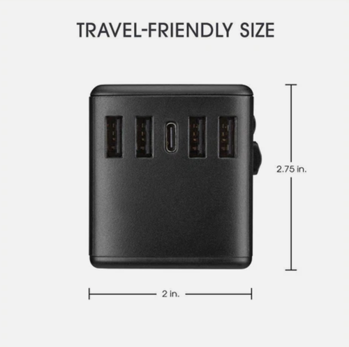 Conair Travel Smart Quick Charge All-in-One Adapter 4 USB-A ports & 1 USB-C port - Picture 4 of 9