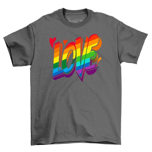 "Pride_75" Love Word T-shirt - Funny Rainbow Pride Apparel, Unisex Printed Desig - Picture 2 of 46