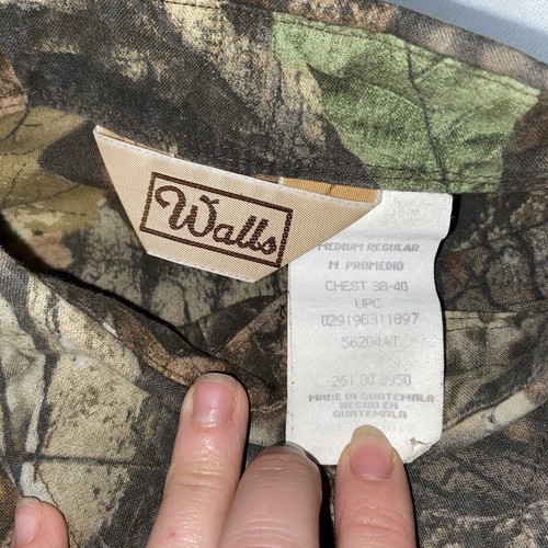 VTG WALLS Advantage Timber Camouflage Hunting Button Front Cotton SHIRT Med Reg - Picture 4 of 12
