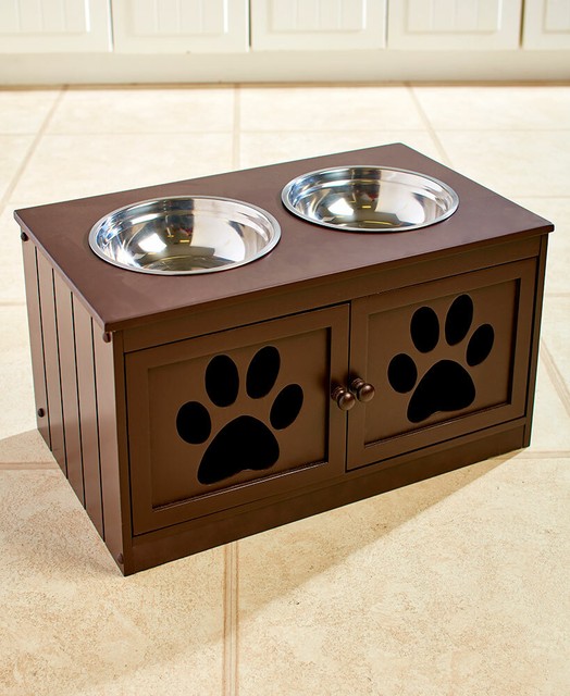 Elevated Dog Feeder Large Storage Air Tight Dish Bowl Raised Dry
