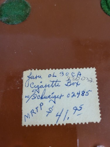 Vintage Ceramic Cigarette Box Brown 7.5 x 3.5 x 2.5"H Exc Cond - Picture 4 of 4