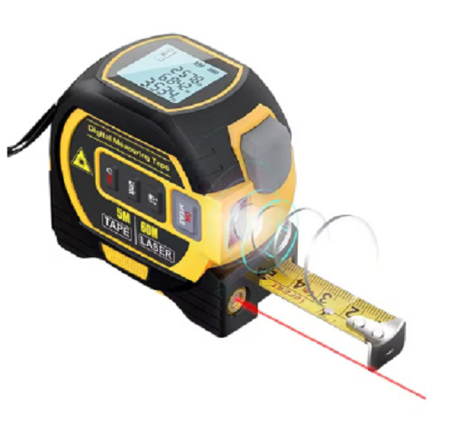 3 In 1 Digital Laser Tape Measure High Precision Laser Rangefinder Metric Scale