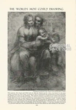 WORLDS MOST COSTLY DRAWING THE VIRGIN & CHILD CARTOON  ILLUSTRATION PRINT 