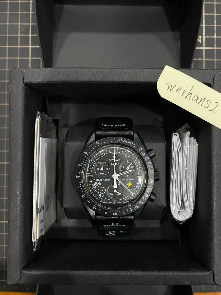 Swatch Black Moonswatch Mission to the Moonphase Moon Swatch Black Moonswatch Mission to the Moonphase Moon