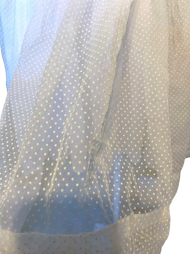 Vtg Girls 8 KIM ORIGINALS White Organza Pin Dot Layered Circle dress 70s - Picture 6 of 7