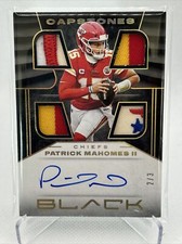 2020 Panini Black Capstones PATRICK MAHOMES *QUAD PATCH/AUTO* #’d 2/3!🔥 Chiefs