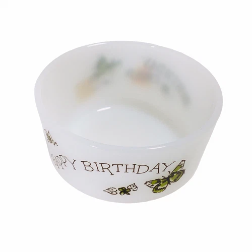 Vintage 1950's HAPPY BIRTHDAY Fire King Anchor Hocking Small Bowl Child Rare