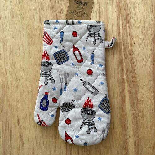 Patriotic Barbeque Kitchen Towel Oven Mitt & Pot Holder 3Pc Set Americana NWT - Picture 13 of 20