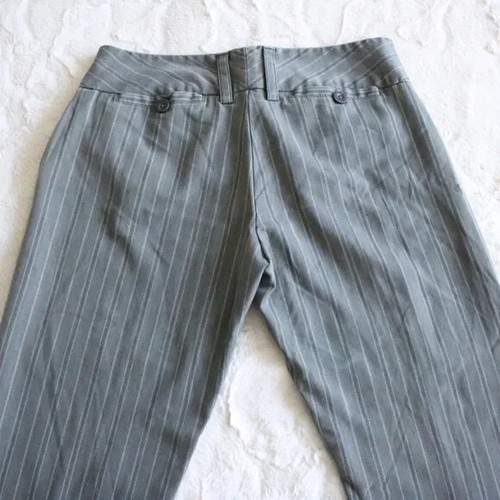 Grey Striped Straight Leg Dress Pants Women's Junior Size 1 - Picture 3 of 4
