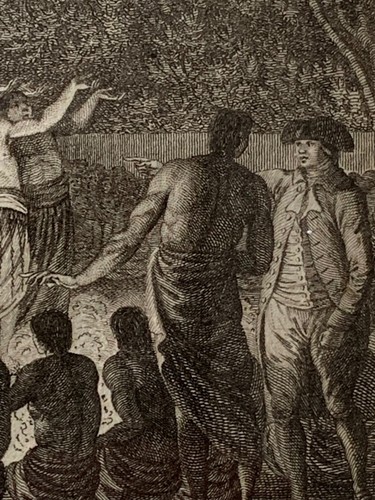 James Cook Polinesia 1777 vecchio maestro incisione una danza notturna di uomini Tonga incorniciato - Foto 9 di 22