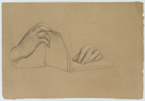 T. WALLIS (1794-1892), Handstudie mit Buch, um 1820, Bleistift Romantik - Picture 3 of 7