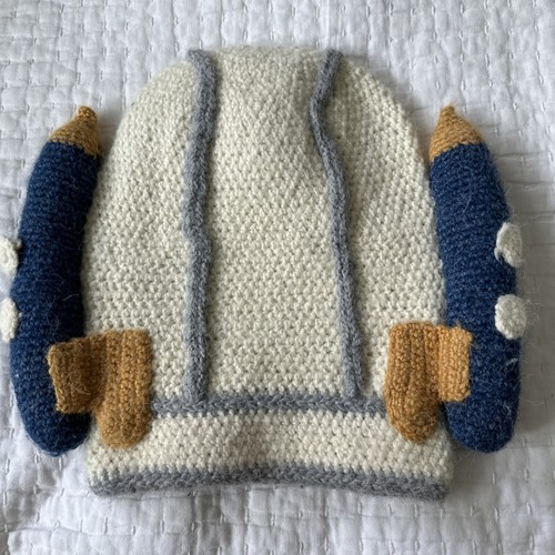 Boys Garnet Hill Hand knit Spaceship Winter Hat EUC - Picture 4 of 5