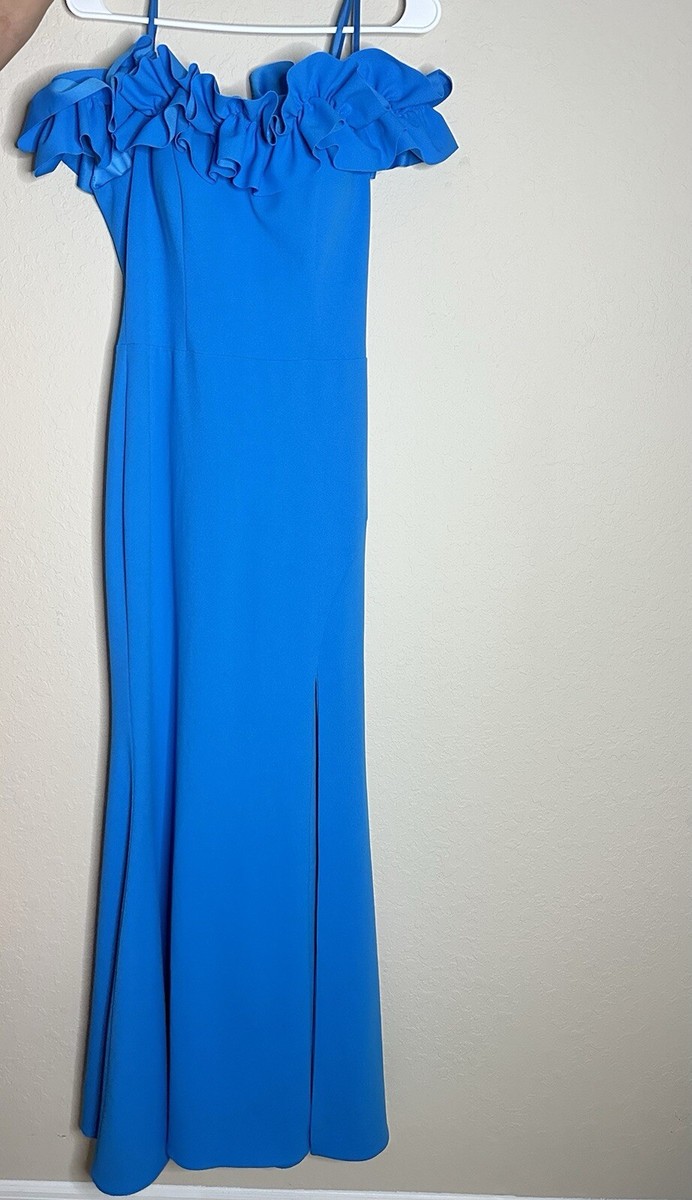 XSCAPE Women Dress Off-The-Shoulder Ruffled-Sleeve Gown
