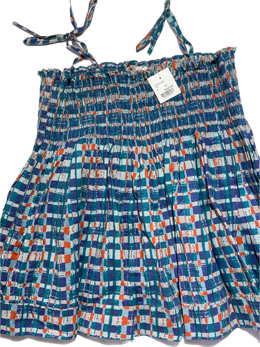 BONPOINT Girls Smocked Blouse Top Printed. Blue. Cotton. Straps. Size 8. NWT$140 - Picture 2 of 9