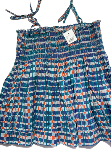 BONPOINT Girls Smocked Blouse Top Printed. Blue. Cotton. Straps. Size 8. NWT$140 - Picture 1 of 8