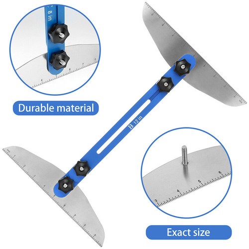A Set Stair Tread Template Tool Length Adjustable 11''-60'' Measuring Jig Gauge - Picture 5 of 13