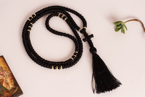 150 Greek Komboskini Jesus Prayer Black Religious Orthodox Chotki easter gift - Picture 2 of 10