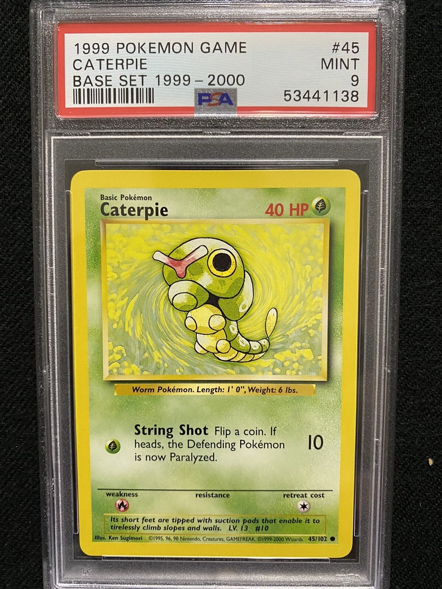 1999-2000 Pokemon Base Set 4th Print Caterpie 45/102 PSA 9
