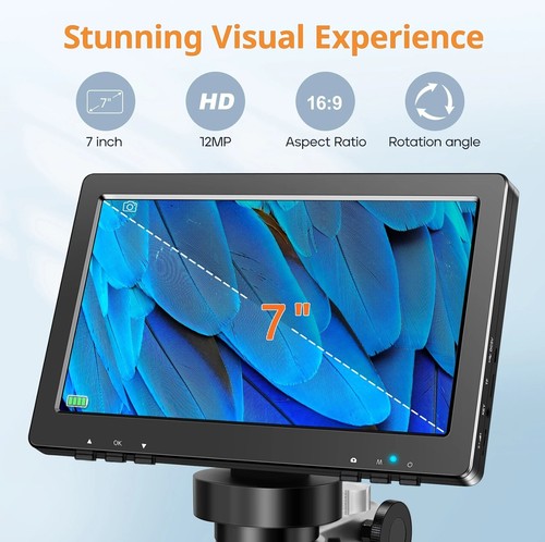 Digitales Mikroskop DM9 1200X 1080P 12MP 7inch LCD Münzmikroskop, Lupe, Elektro - Bild 3 von 7