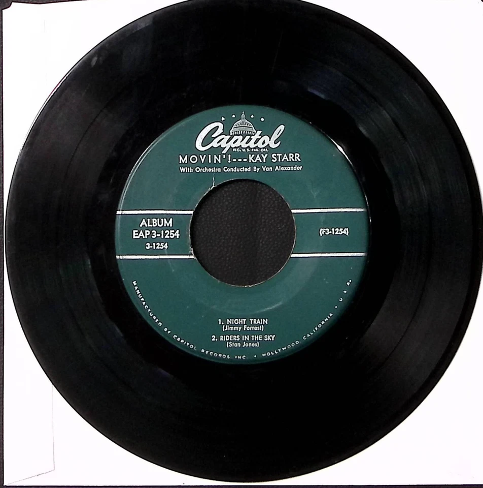KAY STARR  MOVIN'!  EP NIGHT TRAIN RIDERS IN THE SKY CAPITOL VINYL 45 49-12 - Image 3 of 3