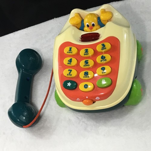 Vintage Vtech Big Button Musical Telephone Learning Pull Toy with Wheels - Picture 8 of 11