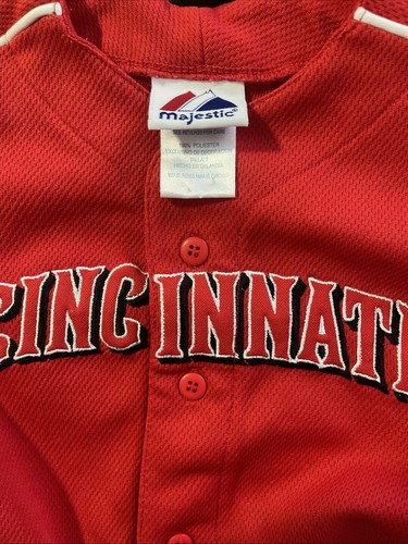 Vintage Majestic Cincinnati Reds Jersey Youth Size 7 Baseball 90s Spell Out Sewn - Picture 3 of 3