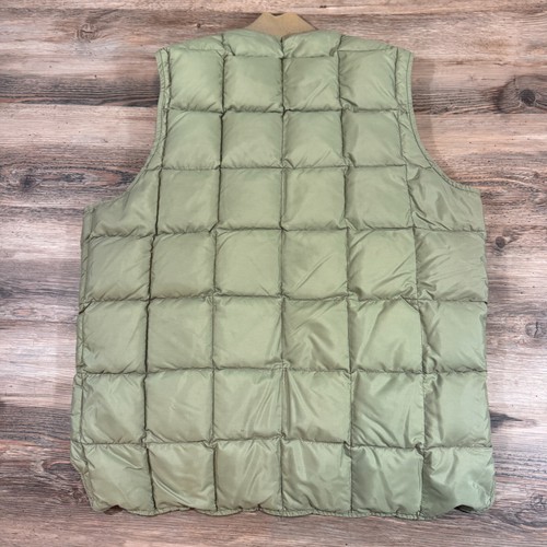 Vintage 70er grau Woolrich Gänsedaunen durchgehender Reißverschluss isoliert quadratisch gesteppt gefütterte Weste - Bild 6 von 7