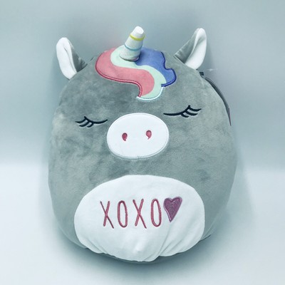 Squishmallows Teresa Unicorn Plush Gray XOXO Valentine's Hearts 12