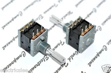 1pcs - ALPS RK20 100KMN Balance Dual Potentiometer Knurled Shaft - JAPAN