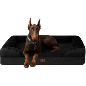 Orthopedic XXL Dog Bed in Black - Waterproof Memory Foam for Extra Large Dogs