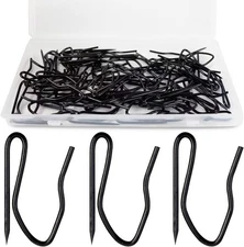 Curtain Hooks Drapery 60 Pack 1.3 Inch Large Heavy Duty Stainless Black 