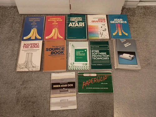 Vintage Atari Computer Spiral Bound Book Lot (12 Total) - Atari 400/800