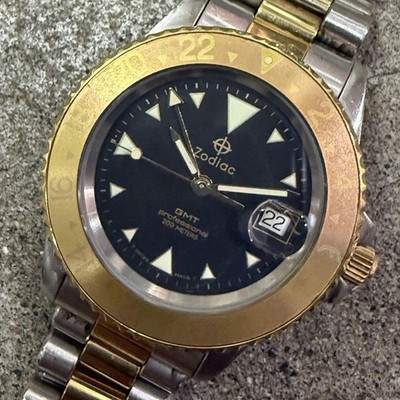 Zodiac GMT プロフェッショナル コンビ ルートビア 806.22.06 ZODIAC GMT COMBI ROOT BEER 806.22.06 QUARTZ 200M 39MM BLACK