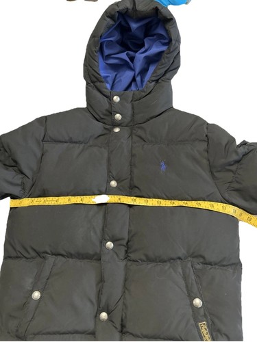 Boys Polo Ralph Lauren Black Puffer Hooded Down Jacket Coat Sz Med 10/12 - Picture 4 of 10