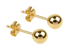 9ct Yellow Gold Ball Stud Earrings Classic Shiny | Perfect Gift 4mm