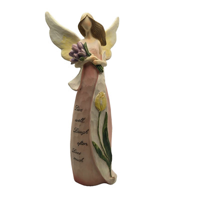 Valerie Parr Hill Angel, Live Well, Laugh Often, Love Much Carved Flowers