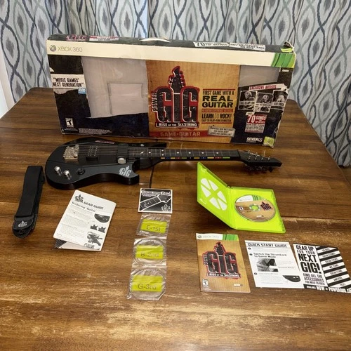 Power Gig Rise Of The Six String Guitar (Microsoft Xbox 360, 2010) Bundle CIB