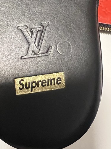 Louis Vuitton X Supreme Schwarz Leder Hugh Hausschuhe 7 LV 8 US - Bild 8 von 13