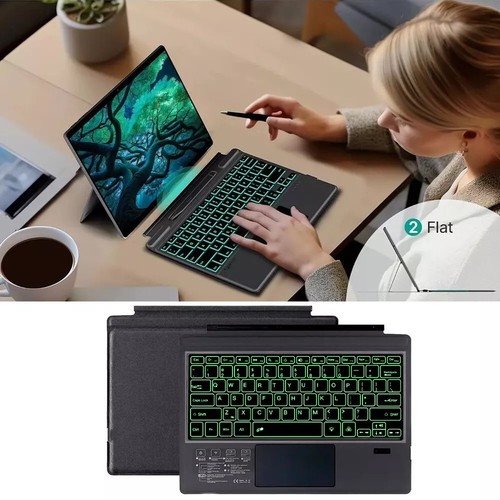 For Microsoft Surface Pro 7+ 7 6 5 4 3 Bluetooth Backlit Keyboard W/ Touchpad AU - Picture 18 of 24