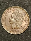 1904 Indian Head Cent Penny Full Liberty Four Diamonds And Necklace Free Ship